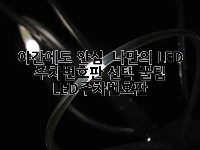 야간에도 안심! ✨ 나만의 LED 주차번호판 선택 꿀팁 🚗 #LED주차번호판