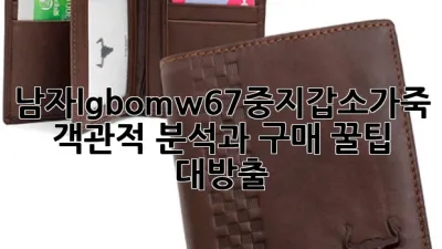 남자lgbomw67중지갑소가죽: 객관적 분석과 구매 꿀팁 대방출