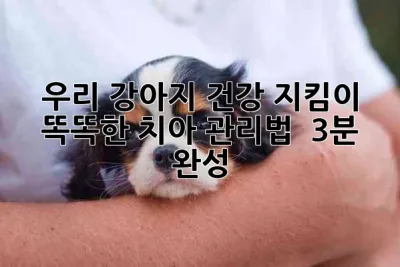 우리 강아지 건강 지킴이! 똑똑한 치아 관리법 🥰 (3분 완성)