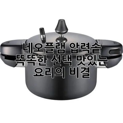 네오플램 압력솥: 똑똑한 선택, 맛있는 요리의 비결 🍚✨
