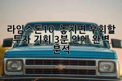 라임스톤1.0: 💎 놓치면 후회할 투자 기회, 3분 안에 완벽 분석!